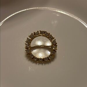 Elegant Gold and Silver Circle Brooch